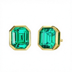 Pendientes de Esmeralda de Laboratorio de Alta Gama, Estilo Vintage, Plata S925, Chapados en Oro, Regalo de Compromiso, Boda, Aniversario - Product Image 3