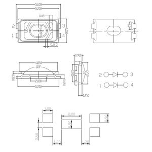 4 Levar Quadro Infravermelho 940nm Dual Chip Paralelo 0.5W <span class=keywords><strong>5630</strong></span> SMD <span class=keywords><strong>LED</strong></span> 5.6x3.0x0.45mm 120 Ângulo de Visão - Product Image 2