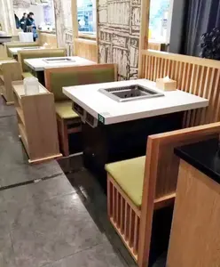 Оптовая продажа ресторанная мебель Бездымная мебель для столовой Горячий Горшок стол встроенный