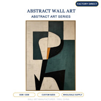 Toile abstraite peinte à la main, art mural Wabi Sabi, décoration murale géométrique pour salon, hôtel, taille et couleur personnalisées, vente en gros d'usine