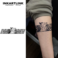 Autocollant de tatouage INKARTLINK pour le corps, autocollant de tatouage en papier, renard de la forêt, imperméable, écologique, longue durée, 15 jours, en vrac