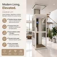 Ascenseur hydraulique moderne sans gaine pour maison / Ascenseur compact pour villa 3 étages pour 2 personnes / Mini-ascenseur sans fosse pour maison