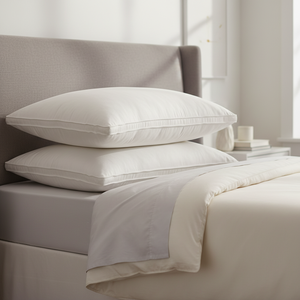 Oreillers de lit de qualité supérieure, doux et confortables, lot de 2, garnissage en fibres de polyester, housse en coton - Product Image 1