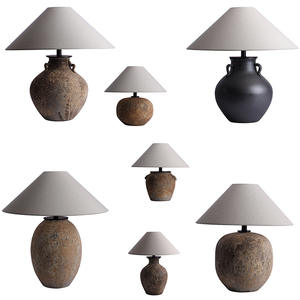 Lámpara de Mesa de Cerámica Japonesa Estilo Wabi-Sabi, Fuente de Luz LED, Garantía de 3 Años, Lámpara Decorativa Zen Minimalista Retro para Casas de Huéspedes - Product Image 2