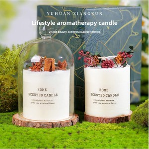 Bougie parfumée artisanale à l'art floral |   Cire de soja 45H avec de vraies fleurs séchées |   Décoration d'intérieur botanique pour mariage et spa |   Boîte cadeau - Product Image 3