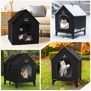 Nichoir pour chat taille S noir imperméable semi-fermé lavable pour intérieur et extérieur - Product Image 3