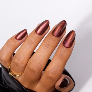 <span class=keywords><strong>Uñas</strong></span> Postizas Color <span class=keywords><strong>Rojo</strong></span> Marrón Ojo de Gato con Brillo Fino y Alto Brillo, Forma Almendrada, Venta al por Mayor, <span class=keywords><strong>Uñas</strong></span> Postizas de Calidad Profesional para Mujer, <span class=keywords><strong>Uñas</strong></span> de Lujo - Product Image 2