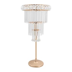 Support de candélabre en cristal doré FS011, 82 cm de haut, porte-bougie suspendu pour décoration de table de banquet de mariage - Product Image 3
