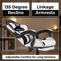 Chaise de jeu pliable et pivotante Aor avec fonction de massage lombaire intégrée et fonction de chauffage, poches de rangement latérales