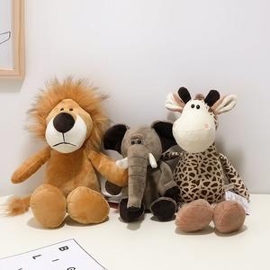 Juguetes de Peluche Súper Suaves de los <span class=keywords><strong>Hermanos</strong></span> del Bosque, León, Tigre, Elefante, Jirafa, Perro, Animales de Peluche, Muñecos Pequeños para Niños, Regalo de Cumpleaños - Product Image 1
