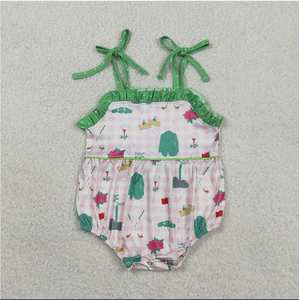 ชุดรอมเปอร์เด็กผู้หญิงลายสก็อตสีชมพู รุ่น SR3868 แฟชั่นใหม่สำหรับฤดูร้อน - Product Image 6