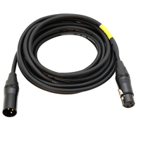 Câble Microphone XLR Professionnel 6.5mm à Faible Bruit Équilibré en PVC Mâle à Femelle Noir 3 Broches pour Processeur Ampilateur Mixeur 2M