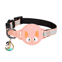 Nouveau design d'accessoires pour animaux de compagnie, vente en gros personnalisée, collier réglable pour chat avec support AirTag, collier pour chat avec traceur AirTag