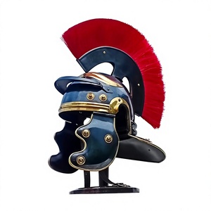 Casco de Centurión Romano de Metal Plateado en Plata, Completamente Pulido en 3D, con Soporte de Cresta Roja para Decoración del Hogar - Product Image 1
