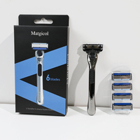 Meilleures ventes : Ensemble de rasoirs de sécurité manuels pour hommes avec lames, emballage en boîte colorée, kit de rasage