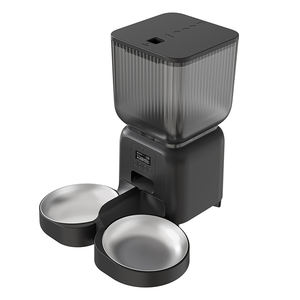 カスタマイズ4.5Lプラスチック自動猫 & 犬用フードフィーダーLCDディスプレイ付きデュアルボウルデザイン簡単にきれいになります - Product Image 2