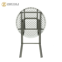Nouveaux produits table de cocktail ronde debout pliante table de bar en plastique pour fête