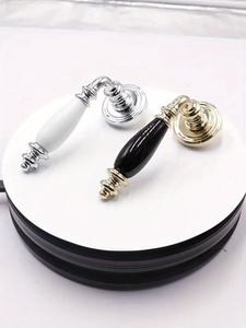 Maniglia per Porta in Lega di Zinco Stile Europeo con Finitura in Ceramica, Maniglia Moderna Separata per <span class=keywords><strong>Porte</strong></span> <span class=keywords><strong>Interne</strong></span> in Legno da 35-45mm - Product Image 6