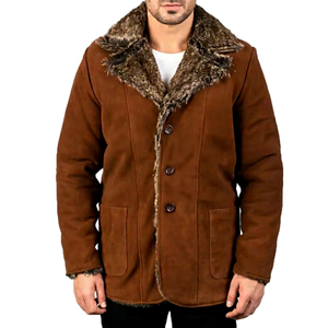 European Design Men's Faux <b>Fur</b> Leather Blazer Classic Style Skinny Fit High Quality Plus Size Coats - Product Image 1