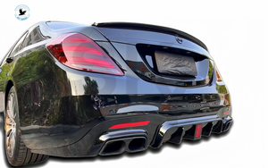 ชุดแต่งตัวถังรถยนต์ <span class=keywords><strong>Mercedes</strong></span> S Class W222 <span class=keywords><strong>S63</strong></span> S450 S500 B700 ปี 2018-2020 พร้อมลิ้นกันชนหน้า ดิฟฟิวเซอร์หลังแบบคลิปออน กันชนพร้อมตะขอลากรถและคลิป - Product Image 6