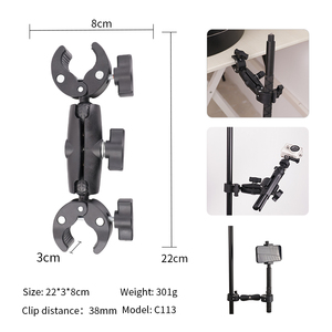 Kaliou C111-<span class=keywords><strong>Pince</strong></span> de <span class=keywords><strong>crabe</strong></span> universelle puissante avec support à tête de vis de 1/4 pouces, caméras d'action pour téléphones portables, accessoires de photographie - Product Image 4
