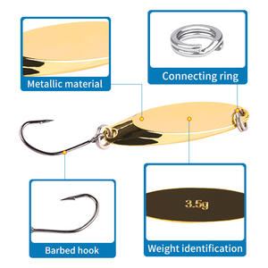 Leurre Spinner Angulaire à Hameçon Simple 1g 2g 3g, Jig Métallique pour Pêche au Bar en Eau Douce, Appât de Fond, Longue Portée, Argent, Or, Bleu Irisé - Product Image 5