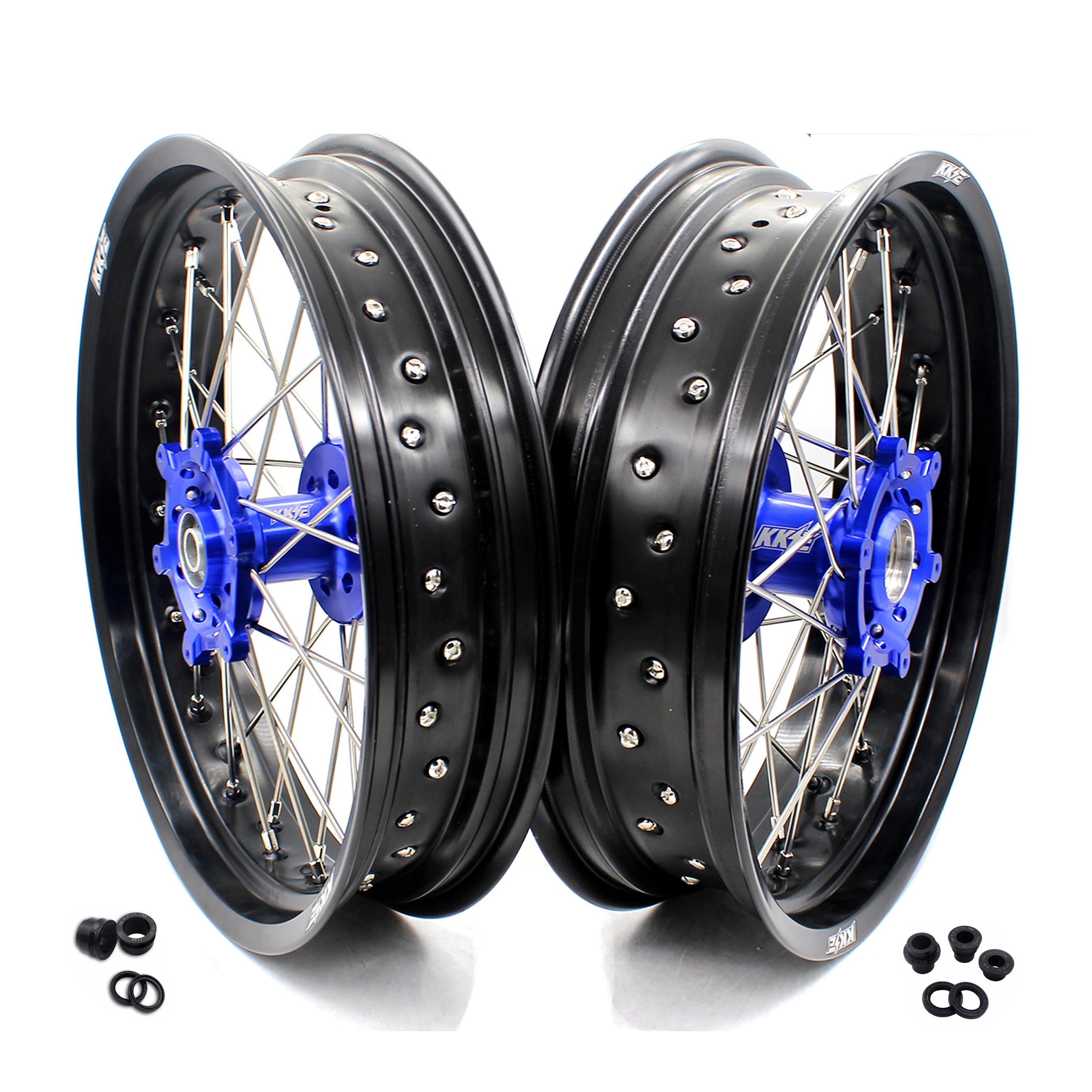 KKE мотоцикл 3,5/4,25 Supermoto анодированный провод Cush комплект колес, совместимый с SUZUKI DRZ400 DRZ400E DRZ400S 2020 черный концентратор/обод