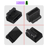 Embase de panneau avant USB 3.0 19 broches 20 broches mâle à femelle prise d'angle à 90 degrés adaptateur de connecteur de changeur de prise de direction de carte mère