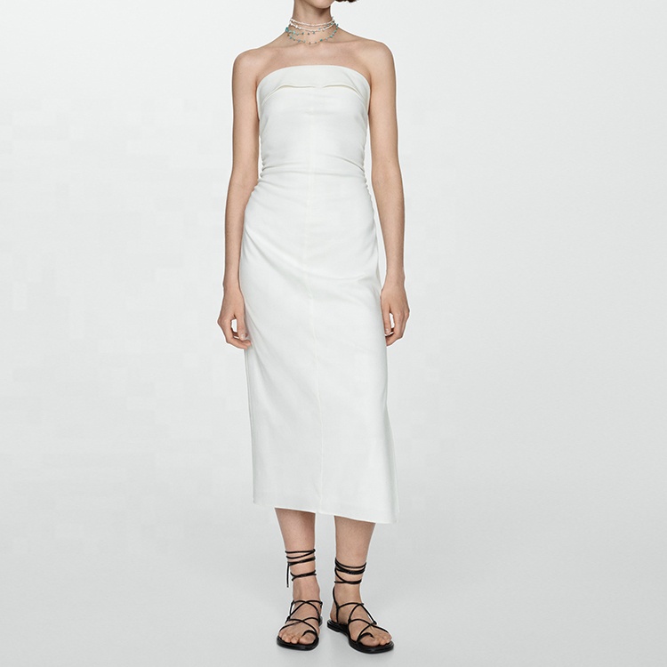 Wholesale Women Flax Clothing 100% Cotton Linen Blend Strapless Sleeveless  Slim Maxi Dresses High Quality| Alibaba.com