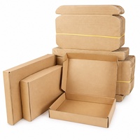 Boîtes en carton kraft pliables pour l'emballage de vêtements et textiles, boîtes d'expédition en carton ondulé, vente en gros, impression de logo personnalisé, fourniture d'usine