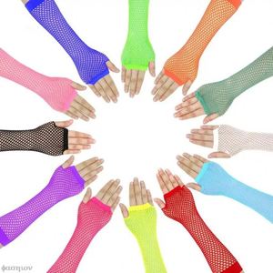 1Pair Women's Long <b>Fishnet</b> Net Gloves Fingerless Mesh Gloves Punk Rock Sexy Arm Warmers for Night Club Party for Hiking - Product Image 2