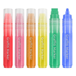 Stylos marqueurs acryliques à base d'eau à pointe <span class=keywords><strong>feutre</strong></span> plat de grande taille 15mm de <span class=keywords><strong>large</strong></span> Marqueur Graffiti DIY - Product Image 1