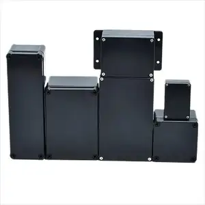 IP65 IP67 Waterproof ABS Black Junction Boxes Wall Mounting Plastic Enclosure Cover With Flange Ear for Pcb