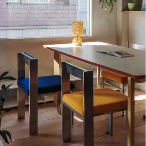 Chaise de salle à manger <span class=keywords><strong>vintage</strong></span> nordique, dossier minimaliste, acier inoxydable durable, chaise design créative pour la maison, l'appartement, l'atelier - Product Image 4