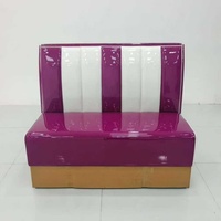 Modernes Amerikanisches Diner-Ecksofa, Anpassbare Genähte PU-Leder-Sitzfläche, Hochdichter Schaumstoff, Metallbeine, für Gastronomie und Restaurants