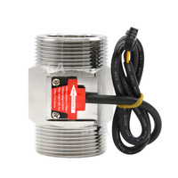Capteur de débit d'eau haute précision 5-150 L/min DN40-S en acier inoxydable, débitmètre à turbine NPN 3,5-24 V avec capteur Hall 1,5 pouce