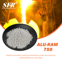 Matériaux de revêtement ALU-RAM 750 pour fours de fusion d'aluminium réfractaires, à vibrations à sec, pour le compactage de masse