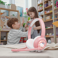 Earphone Qualcomm Terbaru untuk Anak, Pelindung Pendengaran Berkabel Over-Ear ENC IPX-3 Tahan Air dengan Bantalan Telinga Lembut Binaural untuk Anak-Anak