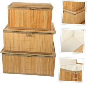 Hot Selling Foldable Storage <b>Hamper</b> Bamboo Laundry Basket with Removable Bamboo Lids - Product Image 6