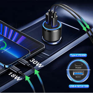 <span class=keywords><strong>Chargeur</strong></span> rapide universel 2 USB Type-C 48W avec PD/SCP/QC3.0 pour voiture - Accessoire pour téléphone portable - Product Image 3