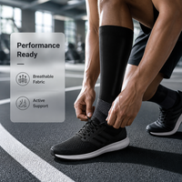 Chaussettes de compression montantes personnalisées avec logo, vente en gros, OEM pour le marathon, la course à vélo, la randonnée, la gym, l'entraînement et la récupération musculaire sportive