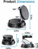 Support de chargeur de téléphone sans fil pour voiture avec logo personnalisé, vente en gros, marque privée, OEM, rotation à 360°, commande en gros, emballage personnalisé, ventouse