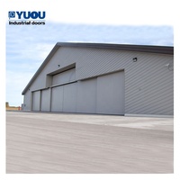 Puerta Industrial de Acero, Puerta Corredera Automática, Puerta para Hangar de Aviones, para Edificios Prefabricados de Almacenamiento de Aviones de Acero Ligero