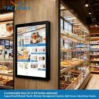 Écran de menu numérique mural tactile capacitif de 32 pouces pour la publicité avec CMS gratuit, affichages numériques commerciaux 24h/24 et 7j/7