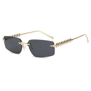 Kedun Thread Square Frameless Metal <b>Sunglasses</b> 2025 New UV400 Anti-UV Trendy European American Fashion Street Shooting - Product Image 4