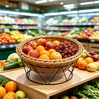 Zwarte stevige PP draad displaystandaard met metalen frame, perfect supermarkt rek voor fruit, brood, groenten & meer