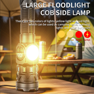 Đèn pin có thể thu phóng, tích hợp nam châm, sạc lại được, đèn pin chiến thuật 1200 lumen, đèn COB mạnh mẽ dùng ngoài trời, có màn hình hiển thị - Product Image 3