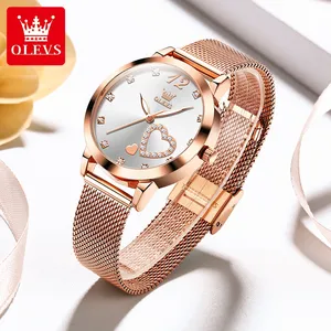 OLEVS 5189奢华手表优雅礼品女士女表优质不锈钢表带女士石英腕表