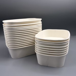 Contenedor de Alimentos de Papel Ecológico con Impresión Personalizada al por Mayor, Tazón Cuadrado para Llevar Ensaladas, Resistente al Calor y al Agua - Product Image 6