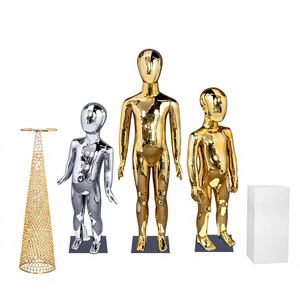Новый высококачественный детский манекен с гальваническим покрытием, золотой/серебряный, для демонстрации одежды в магазине, с головой. - Product Image 3